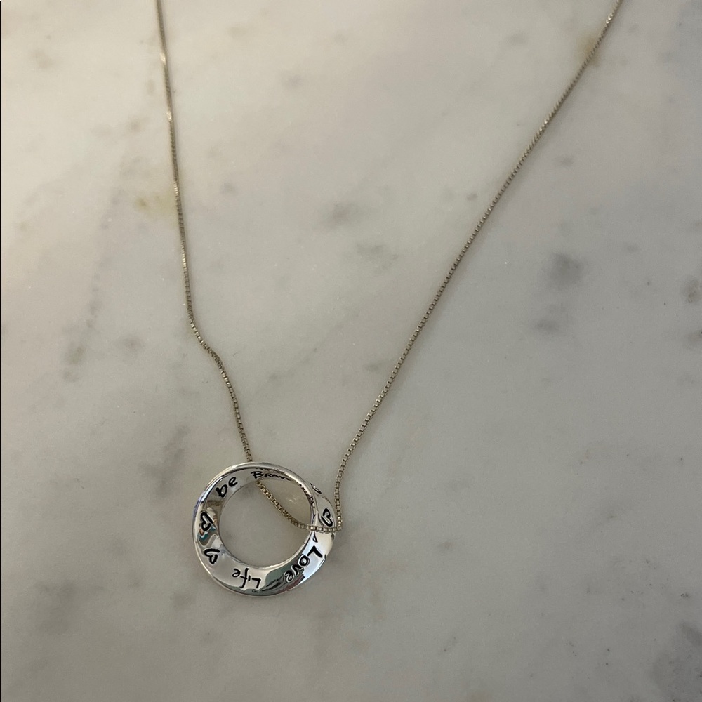 Silver Inspirational Circle Pendant Necklace - Women Jewelry